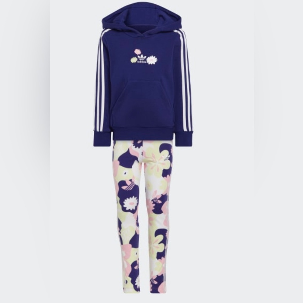 Adidas floral print hoodie and tights